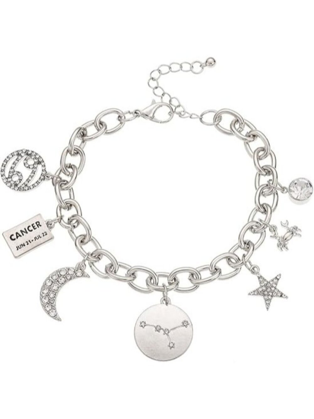 Cancer Gold Plated Zodiac Symbol Constellation Star Chain Bracelet